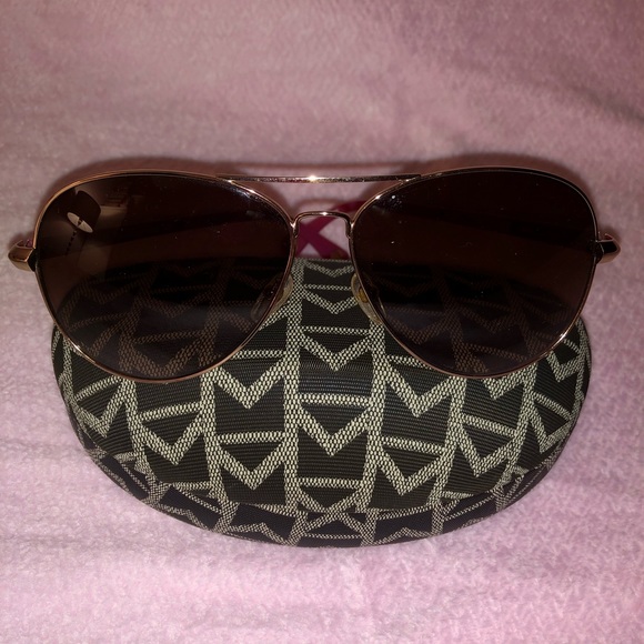 Michael Kors Rose Gold Aviator Sunglasses - Picture 2 of 6